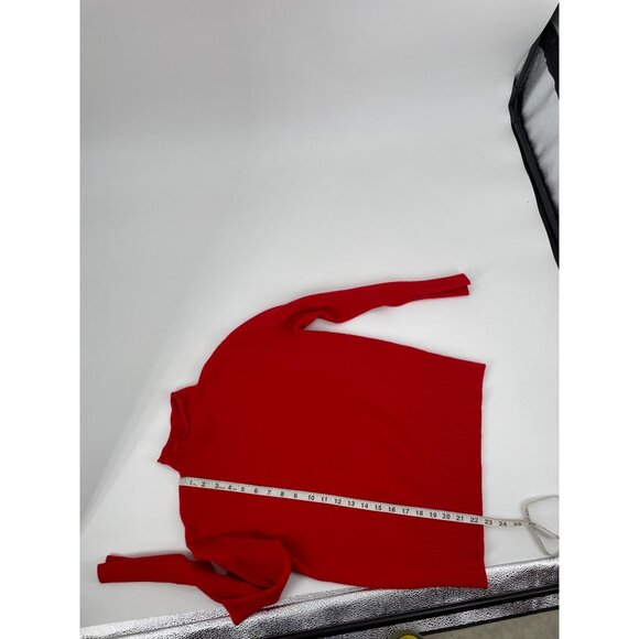 French Connection Womens Large Mock Neck Knit Sweater Red Holidays Christmas - Picture 8 of 8